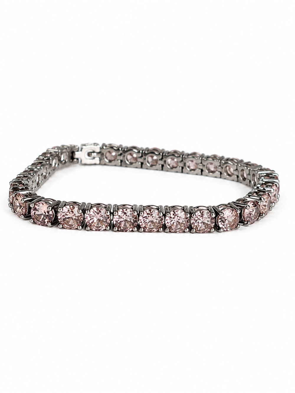 NWOT Pink Crystal Tennis Bracelet in sterling silver